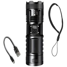 Lanterna Telescopica LED APF&reg;, Puternica, Ultra Luminoasa cu Functie Incarcare Telefon, Snur de Prindere si Reincarcabila cu USB tip C, 1200 lumeni