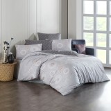 Cumpara ieftin Lenjerie Family Snow Grey cu 2 cearsafuri de Pilota (Bumbac 100%)