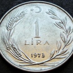 Moneda 1 LIRA TURCEASCA - TURCIA, anul 1973 *cod 2236 A