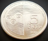 Moneda exotica 5 FRANCI CFP - Teritoriile Franceze din Pacific, anul 2021 * 5423 B = UNC rară!