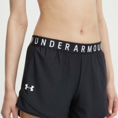 Under Armour pantaloni scurți de antrenament Play Up 3.0 culoarea negru, cu imprimeu, medium waist