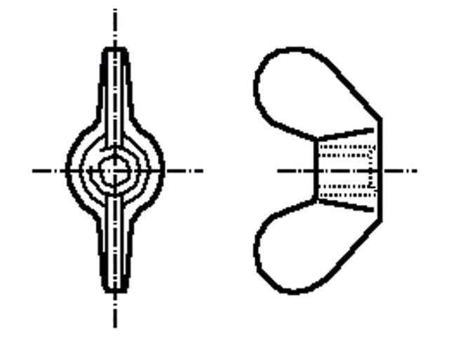 Piuliță fluture M10 alamă