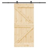 VidaXL Ușă glisantă cu set de feronerie 95x210 cm, lemn masiv de pin