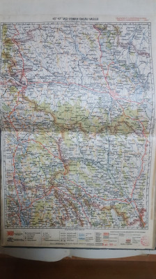 Harta Iași, Roman, Bacău, Vaslui, H&amp;acirc;rlău, T&amp;acirc;rgu-Frumos, Popești, 1928 foto