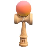 Kendama X Originala, Profesionala, Cyrax, Rubber Grip, din Lemn, 18 cm, Roz/Portocaliu/Galben