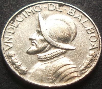Moneda exotica DECIMO DE BALBOA (10 CENTESIMOS) - PANAMA, anul 1993 * cod 3182 foto