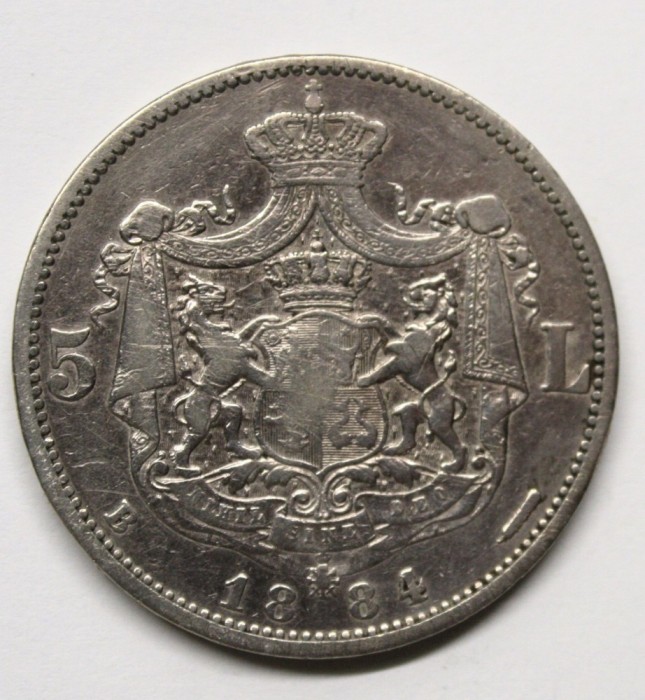 5 LEI 1884 . TIRAJ MIC . DETALII BUNE .