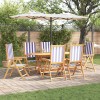 Set de dining pentru grădină 7 pcs Albastru și alb 6-Persoane