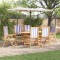 Set de dining pentru grădină 7 pcs Albastru și alb 6-Persoane
