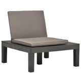 Fotoliu gradina Gossi antracit cu perna, plastic, 78x78x70 cm, rezistent intemperii, exterior