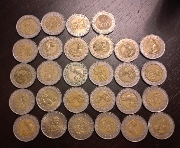 Lot 28 monede Portugalia 100 Escudos