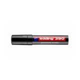 Marker permanent Edding 390, corp plastic, varf retezat 4-12 mm, negru