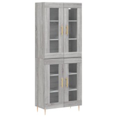 Dulap inalt, gri sonoma, 69,5x34x180 cm, lemn compozit foto