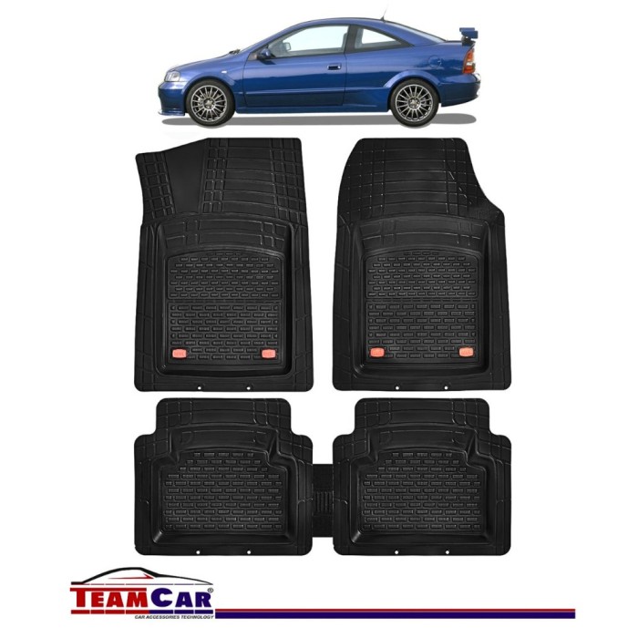 Covorase Auto TeamCar&reg; Tip Tavita Compatibile Opel Astra G Coupe (1998-2009) Negru Material Rezistent