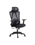 Scaun birou ergonomic OFF987, mesh, mecanism a-sincron, cotiere reglabile, 110 kg, negru