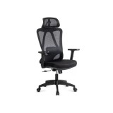 Scaun birou ergonomic OFF987, mesh, mecanism a-sincron, cotiere reglabile, 110 kg, negru