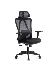 Scaun birou ergonomic OFF987, mesh, mecanism a-sincron, cotiere reglabile, 110 kg, negru