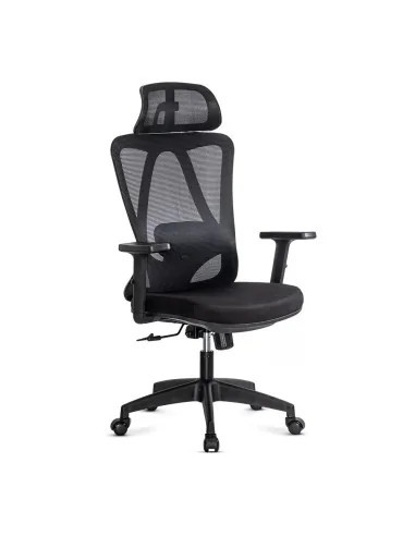 Scaun birou ergonomic OFF987, mesh, mecanism a-sincron, cotiere reglabile, 110 kg, negru