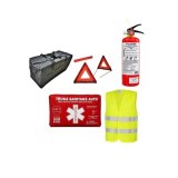 Kit siguranta auto complet omologat trusa tip borseta 2 triunghiuri vesta geanta stingator mare 1kg