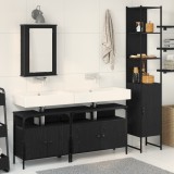 vidaXL Set de Baie cu 4 Piese &icirc;n Stejar Negru - Lemn Engeniozat