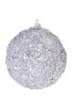Set de 6 globuri mari de Crăciun argintii strălucitoare, 8 cm