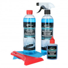 Set de Iarna Protecton 5 Piese - Pregatirea Completa pentru Iarna - Spray Dezghetare, Dezghetator yale, parbrizol, racleta si laveta