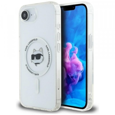 Husa MagSafe pentru Apple iPhone 16e, Karl Lagerfeld, IML Choupette&amp;#039;s Head, Alba foto