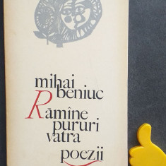 Ramane pururi vatra Mihai Beniuc ilustratii N Nobilescu exemplar stampila autor