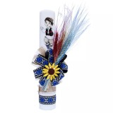 Cumpara ieftin Lumanare Traditionala de Botez cu Spice de Grau si Panglica cu Motive Traditionale - LB04
