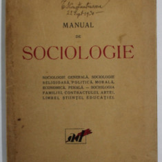 MANUAL DE SOCIOLOGIE de D. I. SUCHIANU * EDITIE BROSATA * PREZINTA HALOURI DE APA