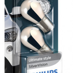 SET 2 BECURI SEMNALIZARE PY21W 12V (blister) SILVER VISION PHILIPS 2829