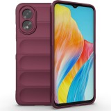 Husa pentru oppo a38 / a18, antisoc, margini cu striatii, design minimalist, bordeaux