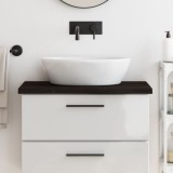 VidaXL Blat de baie, maro &icirc;nchis, 80x40x(2-4) cm, lemn masiv tratat