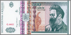 ROMANIA 500 LEI 1992 - AUNC - FILIGRAN PROFIL foto