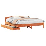 Cumpara ieftin Cadru de pat fara saltea, maro ceruit 200x200 cm lemn masiv pin