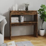 VidaXL Măsuță consolă, stejar fumuriu, 80x30x80 cm, lemn prelucrat