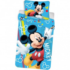 Set lenjerie pat copii Mickey Glow in the Dark 140x200 + 70x90 SunCity foto