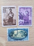 Lot 3 Timbre Romania 1956 Greva Docherilor Galati GAC Academia RPR Stampilate - RO1