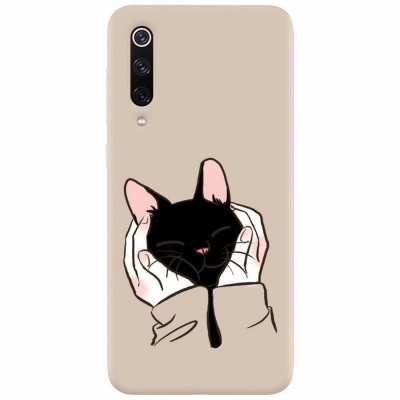 Husa silicon pentru Xiaomi Mi 9, Th Black Cat In Hands foto