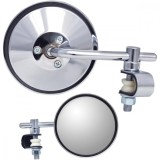 Oglinda Moto Universala Cromata, Tija 20.5cm, 98mm Rotunda, Otel Inoxidabil Premium, Montare Stanga/Dreapta