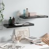 Gossi rafturi de perete 2 buc. negru extralucios, 60x23,5x3,8 cm, mdf