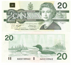 Canada 20 Dollars 1991 P-97d UNC foto