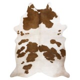 Covor Artificial Cowhide, Vaca G5069-2 alb maro din piele, 100x150 cm, Dreptunghi, Poliester