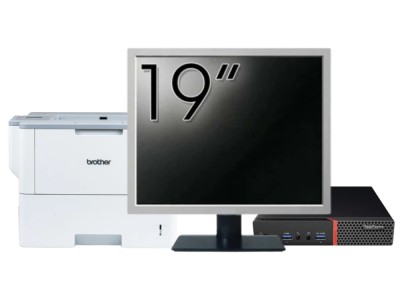 Pachet Calculator Second Hand Lenovo ThinkCentre M700 Mini PC, Intel Core i5-6400T 2.20GHz, 16GB DDR4, 512GB SSD + Monitor 19&amp;amp;quot; &amp;amp; Imprimanta Broth foto
