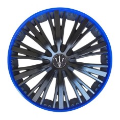 Set 4 capace roti VELAR Pulse Blue, design Sport cu accente albastre, ABS rezistent, Universal, pentru jante R15