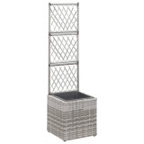 Strat &icirc;naltat spalier 1 ghiveci, gri, 30x30x107 cm, poliratan GartenMobel Dekor, vidaXL