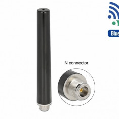 Antena de exterior Dual Band WLAN WiFi 6 N jack 4 - 6 dBi 16.55 cm omnidirectionala fixa, Delock 12701