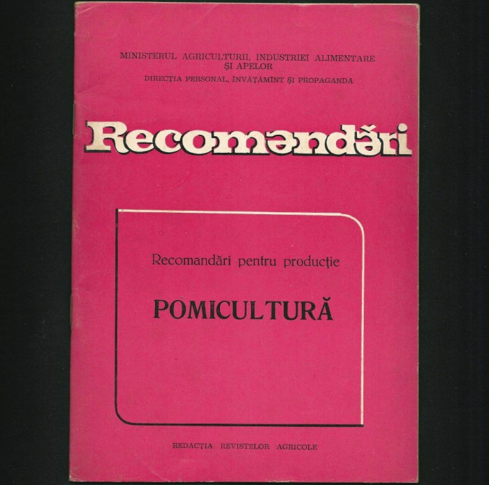 POMICULTURA - RECOMANDĂRI PRODUCȚIE POMI FRUCTIFERI - PĂR MĂR VIȘIN COACĂZ AFIN