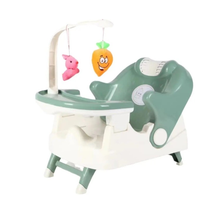 Scaun pentru Copii 2 in 1, Cyrax, pentru Servit Masa si pentru Baie, Multifunctional, Pliabil, Portabil, din Plastic, Spatar Reglabil, 58 x 39 cm, Ver