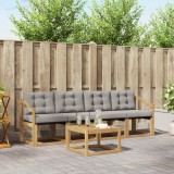 vidaXL Set de canapele de exterior cu pernă 5 pcs Alb și gri deschis 3389197